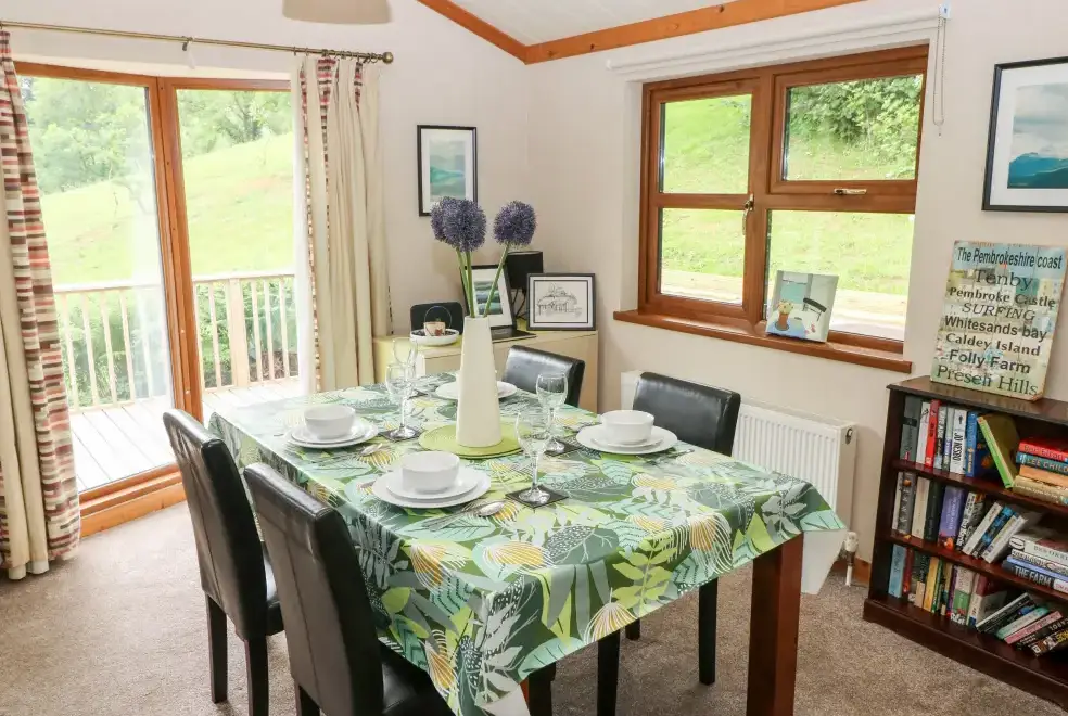 Dining room at Beeches Countryside Lodge, Wales
