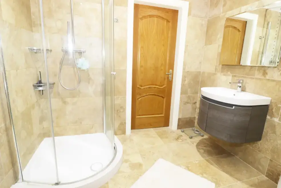 Shower room at Bell House Barn