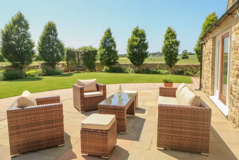 Patio area at Bell House Barn