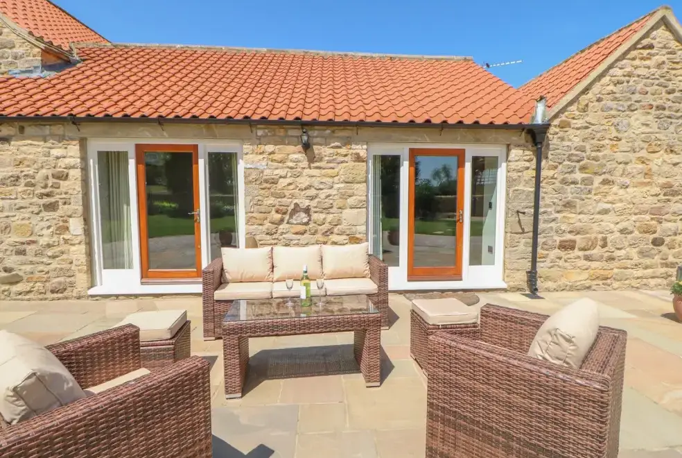 Patio area at Bell House Barn