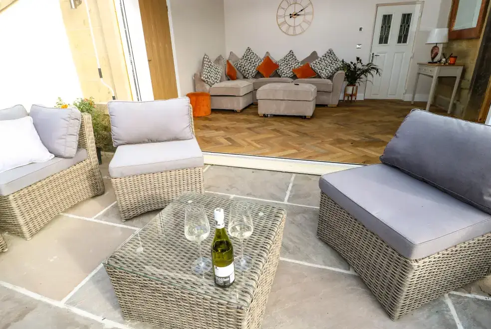 Patio area at Belvedere Farm