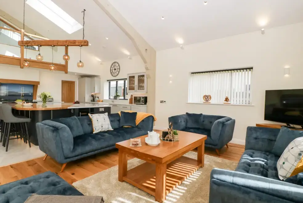 Open plan living area at Bilsham Meadows