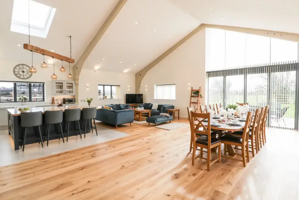 Open plan living area at Bilsham Meadows