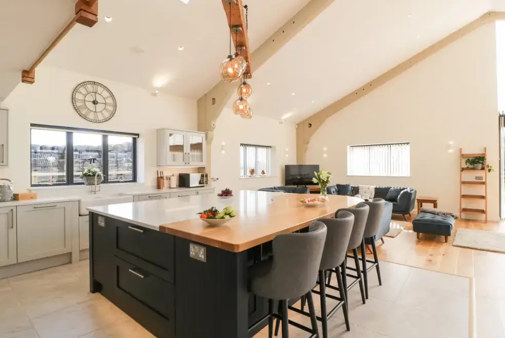 Open plan living area at Bilsham Meadows