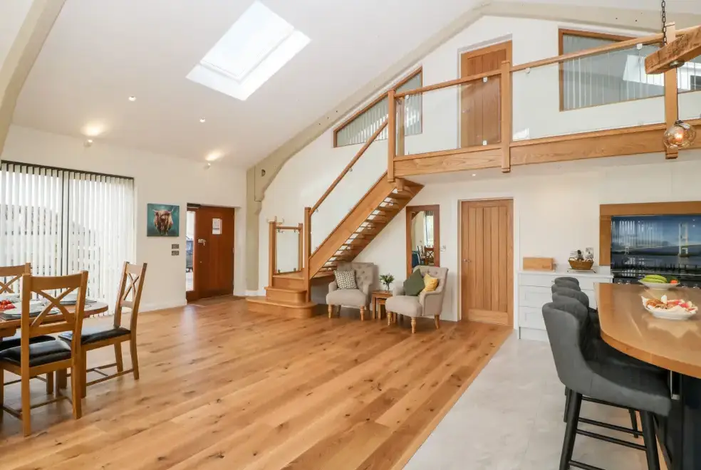 Open plan living area at Bilsham Meadows