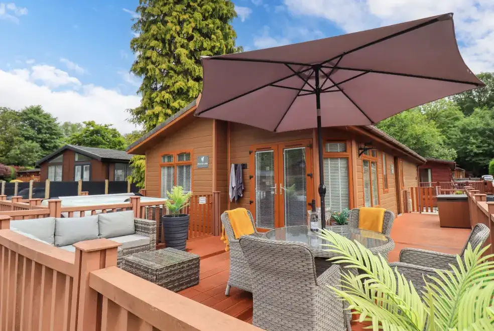 Decked area at Black Dog Lodge