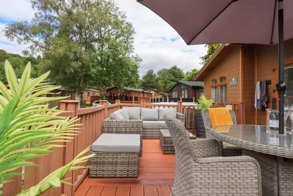 Decked area at Black Dog Lodge