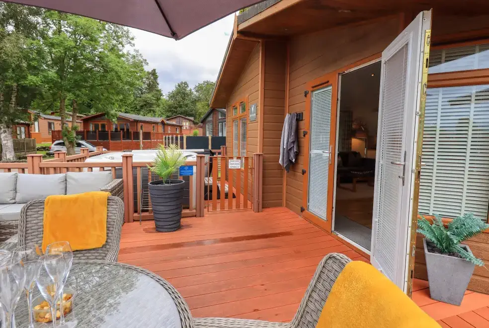 Decked area at Black Dog Lodge