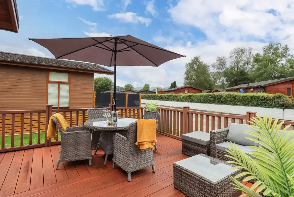 Decked area at Black Dog Lodge