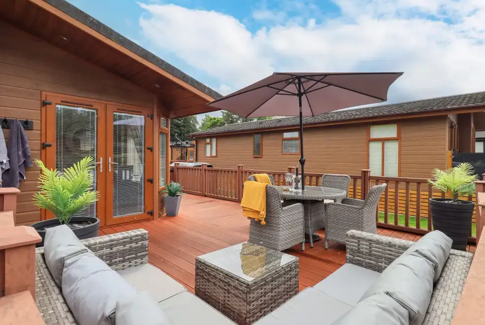 Decked area at Black Dog Lodge