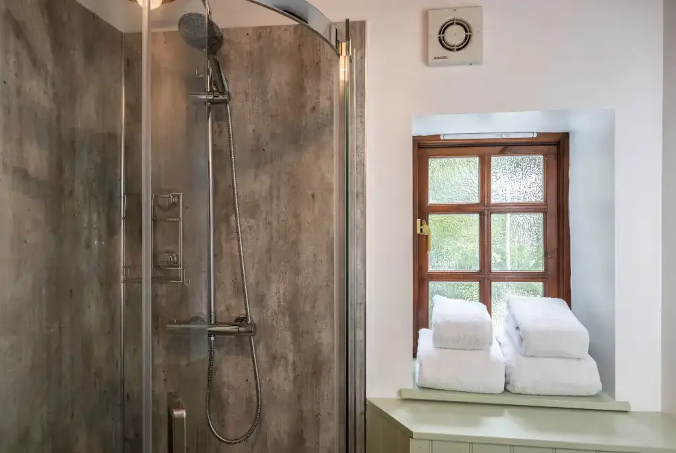 Shower room at Bluegate Farm Holiday Cottages