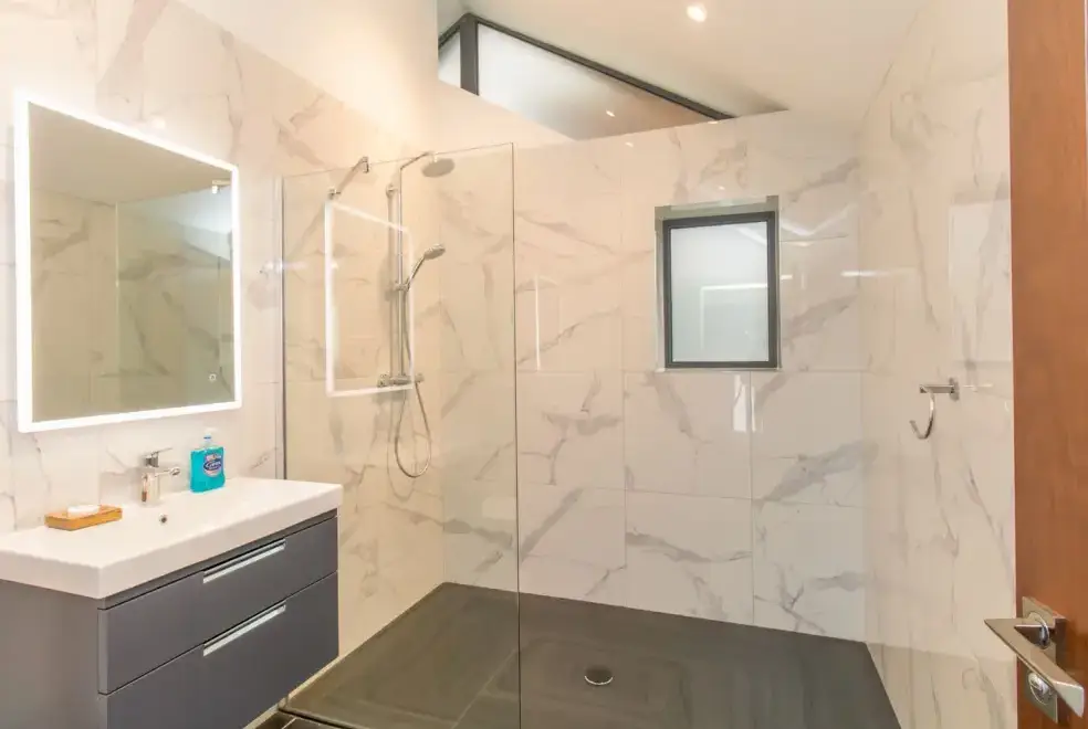 Shower room at Boathouse on the Lake