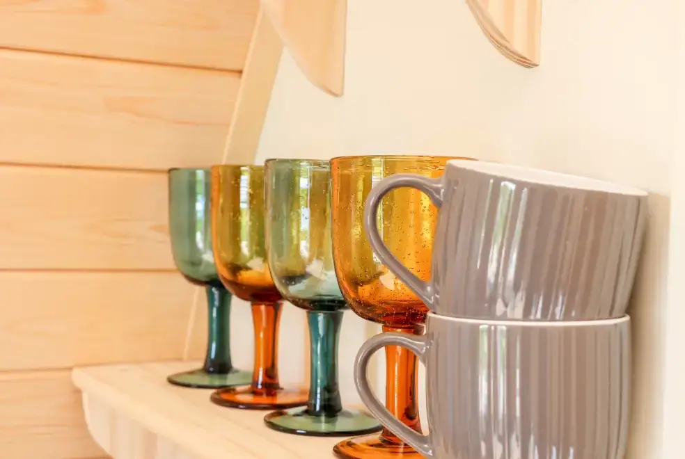 Kitchen/diner at Boskennal Farm Pod