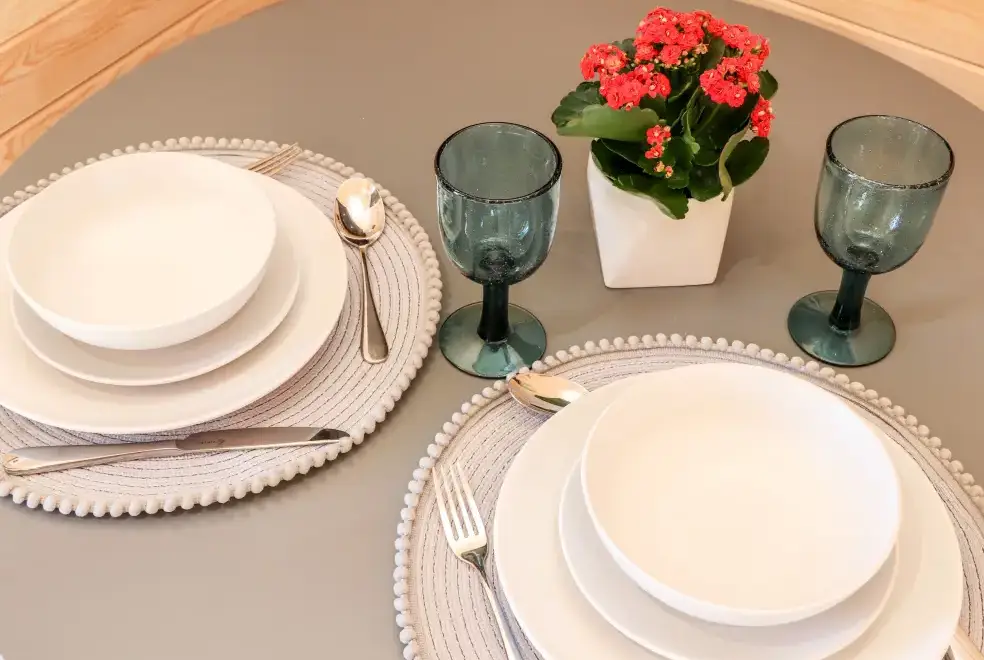 Dining room at Boskennal Farm Pod