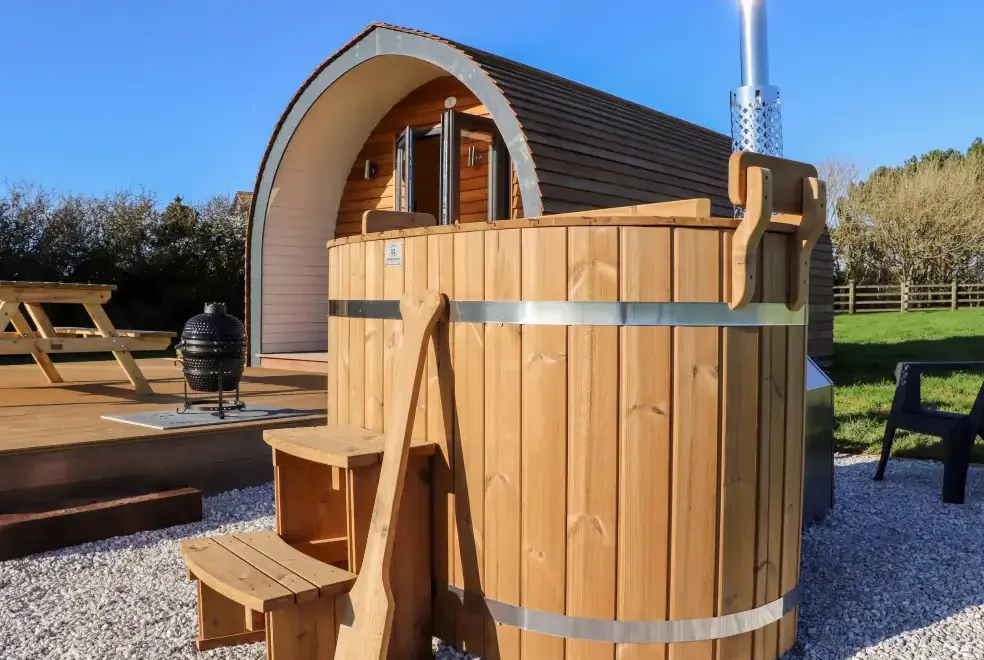 Private Hot Tub at Boskennal Farm Pod
