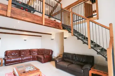Open plan living area at Bowland Barn, Lancashire