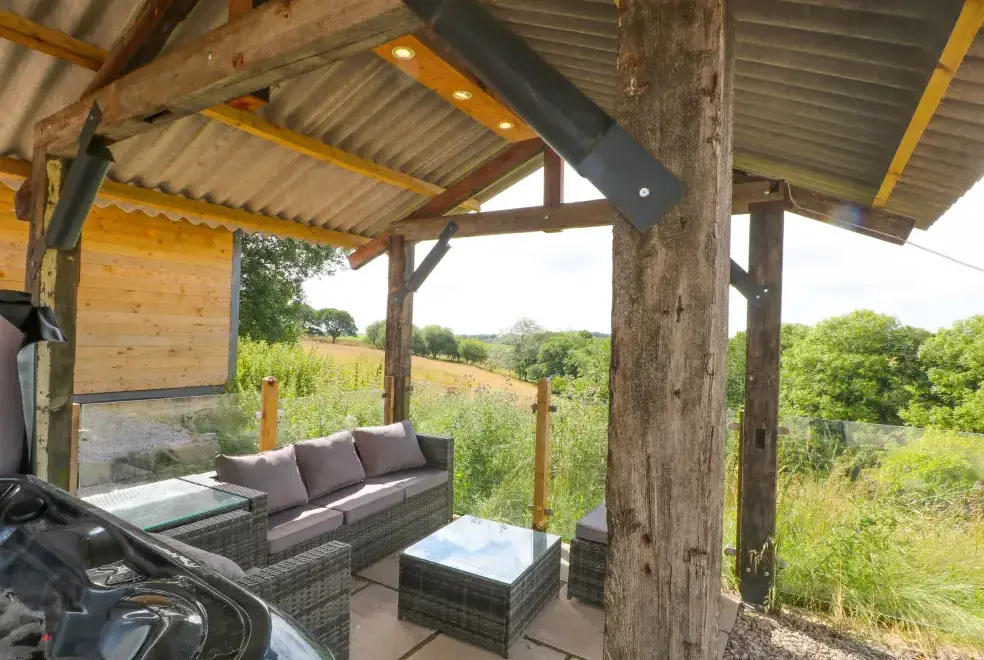 Decked area at Bowland Barn
