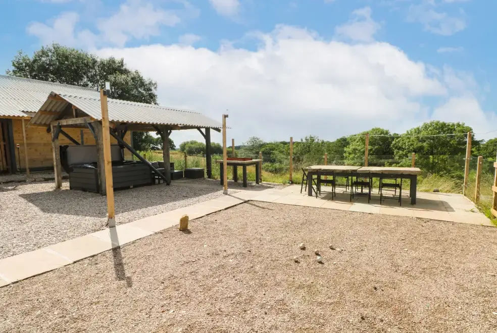 Decked area at Bowland Barn