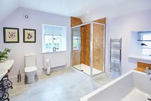 Family bathroom at Bowley Hall, Herefordshire