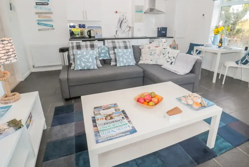 Open plan living area at Bracken Barn Cottage