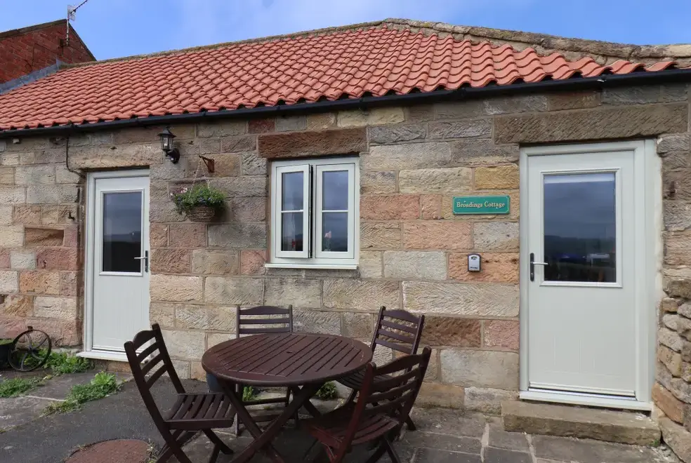 Patio area at Broadings Cottage at Broadings Farm