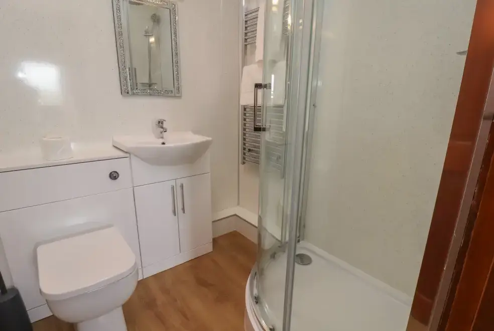 Shower room at Broadings Cottage at Broadings Farm