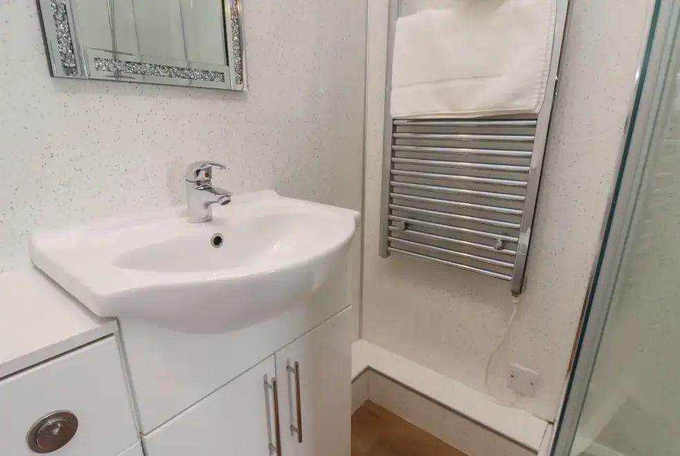 Shower room at Broadings Cottage at Broadings Farm