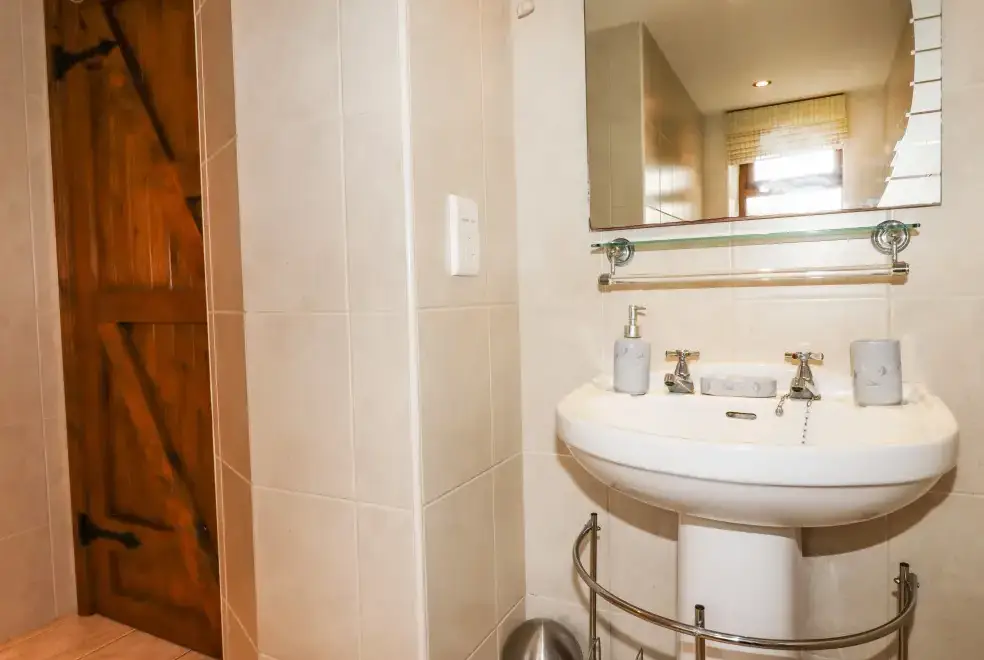 Shower room at Brock's Self-Catering Cornish Barn Conversion, The South West