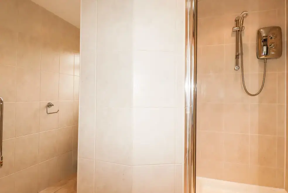 Shower room at Brock's Self-Catering Cornish Barn Conversion, The South West
