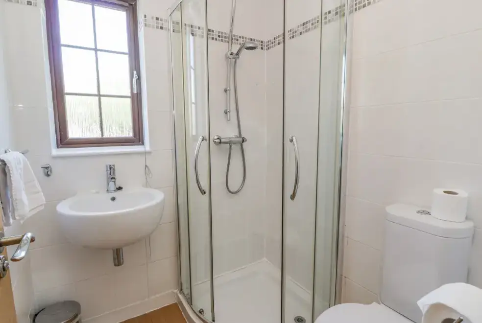 Shower room at Brunston Castle Lodge