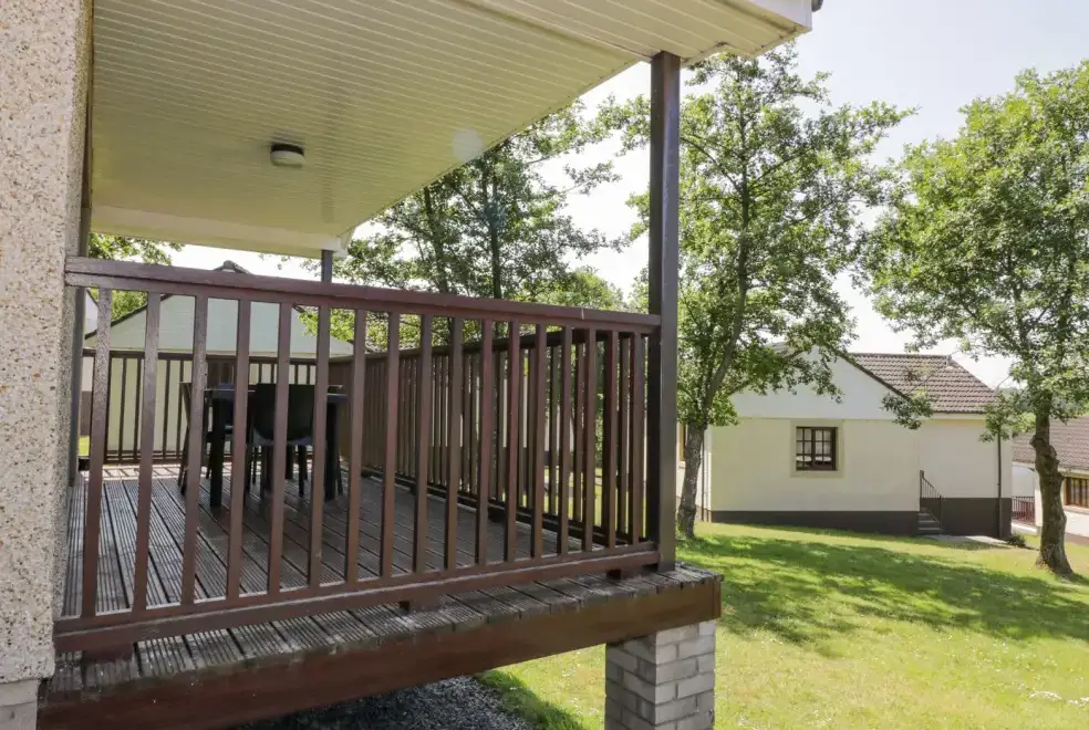 Decked area at Brunston Castle Lodge
