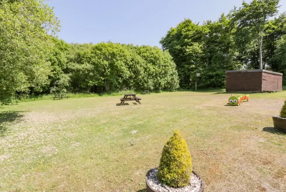 Enclosed garden at Brunston Castle Lodge