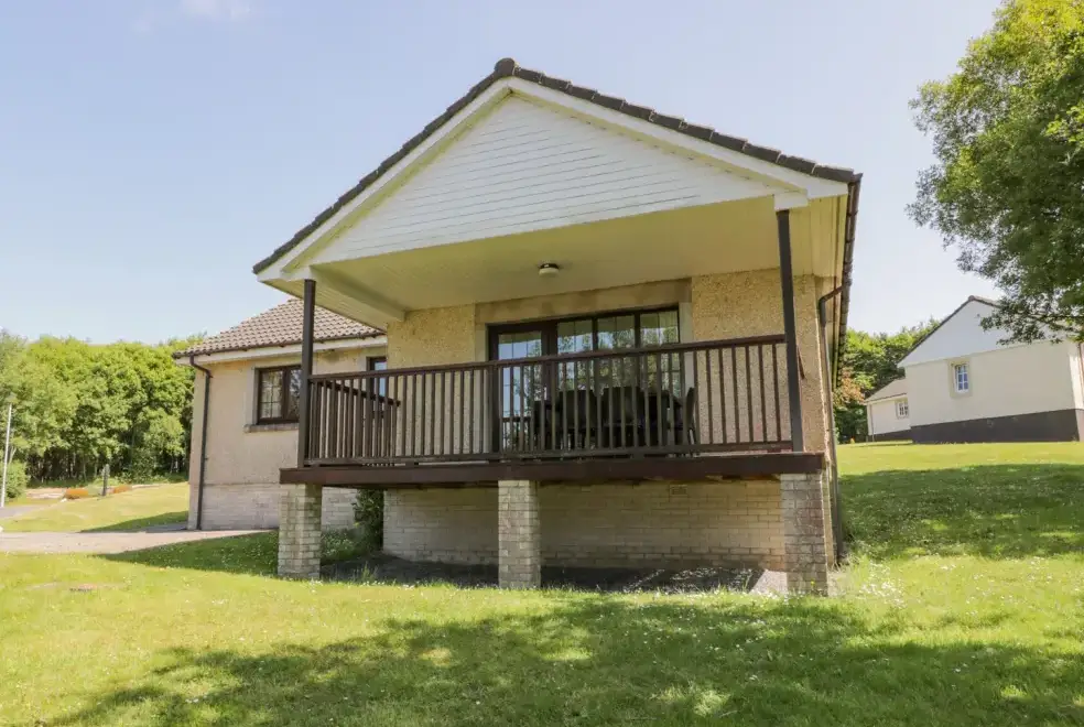 Decked area at Brunston Castle Lodge
