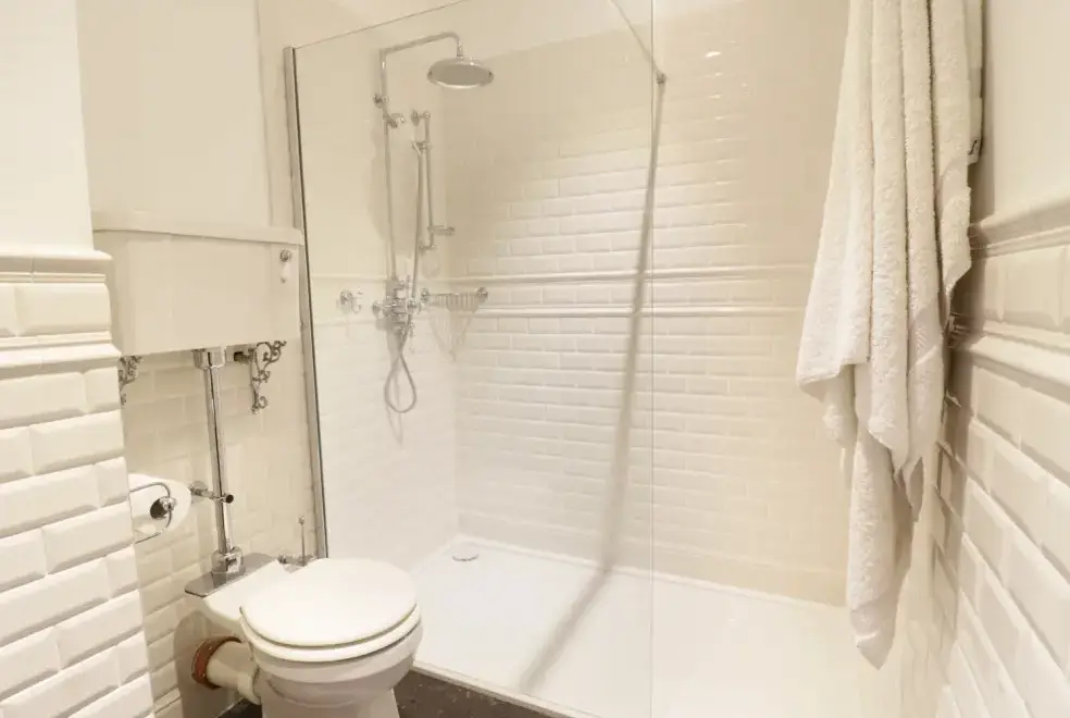 Shower room at Bryn Derwen