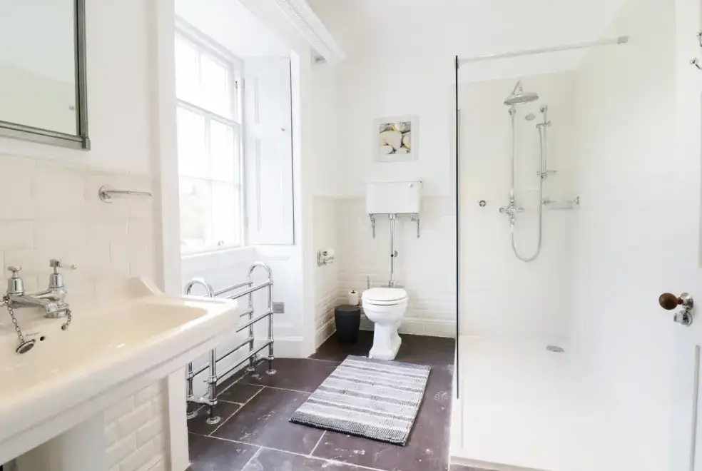 Shower room at Bryn Derwen