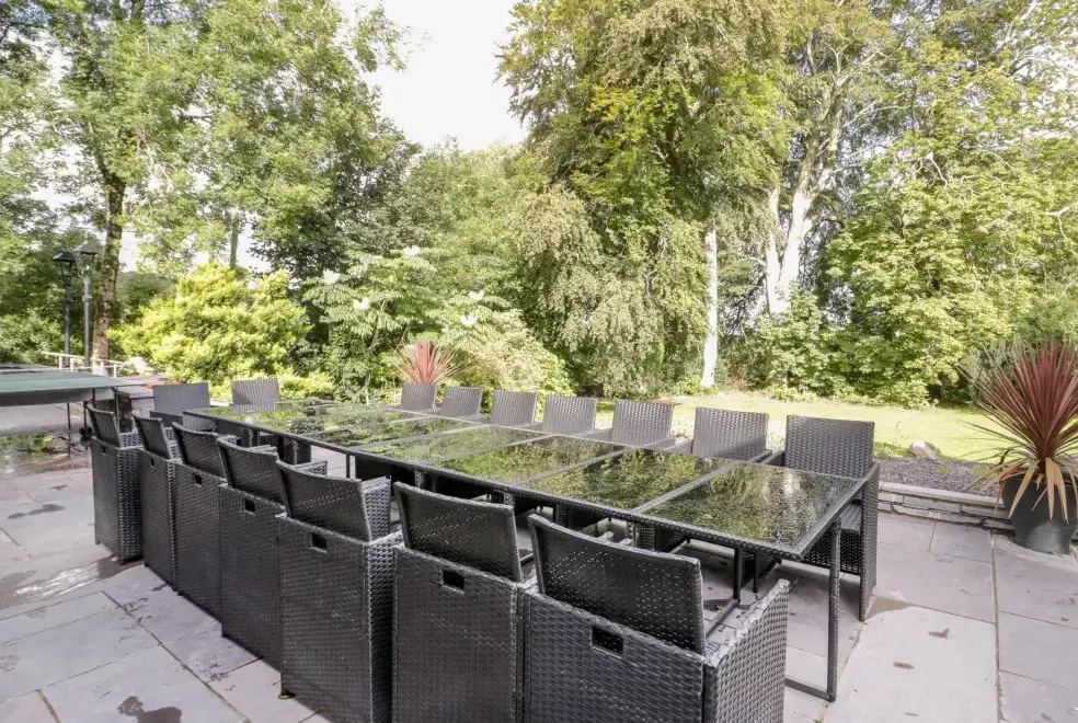 Patio area at Bryn Derwen