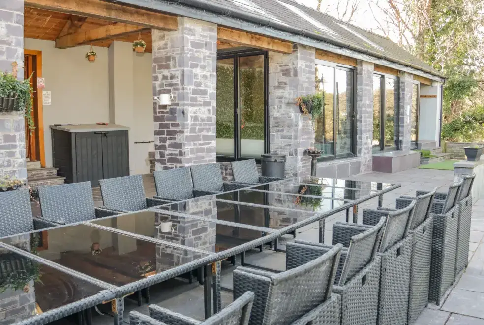 Patio area at Bryn Derwen