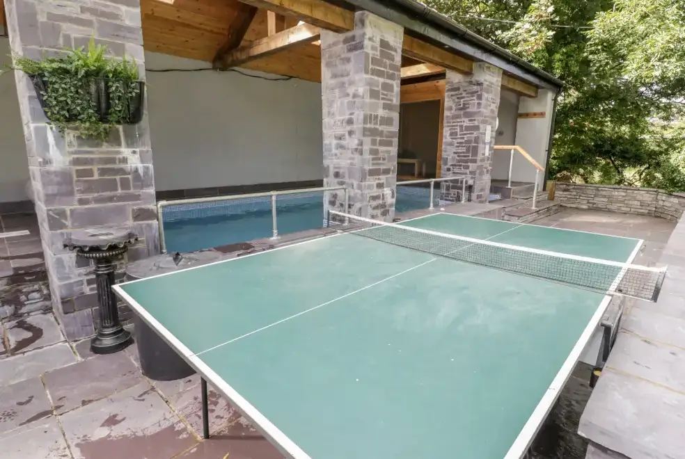 Outdoor games area at Bryn Derwen