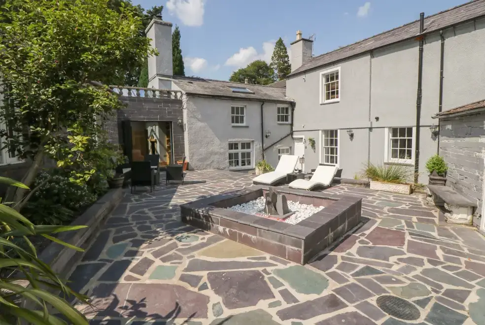 Patio area at Bryn Derwen