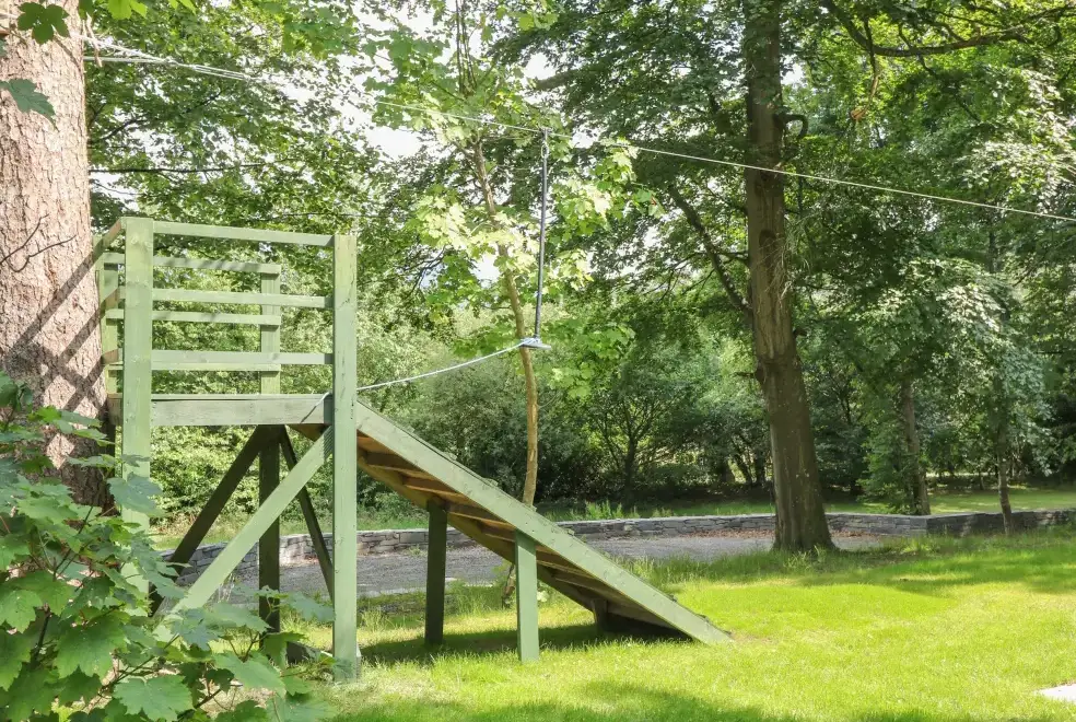 Outdoor games area at Bryn Derwen