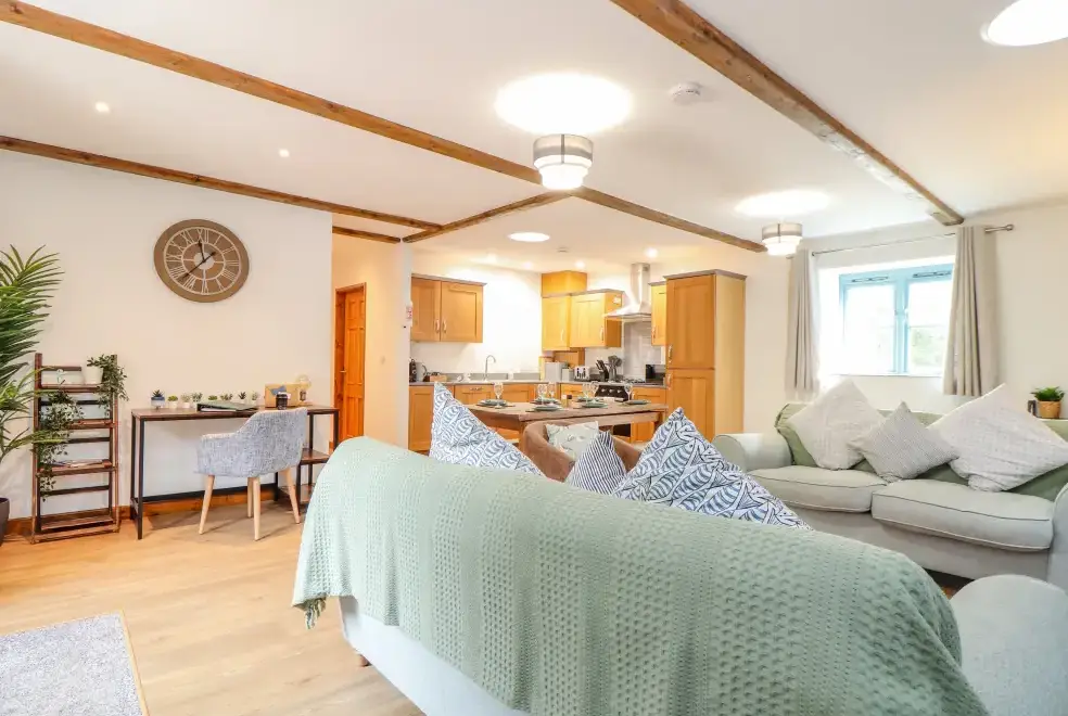 Open plan living area at Budock