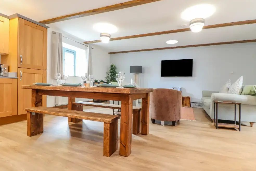 Open plan living area at Budock