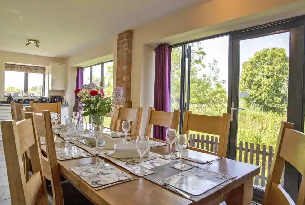 Kitchen/diner at Buttercups 5 Star Cottage with Indoor Pool, Sports Court & Toddler Play Area