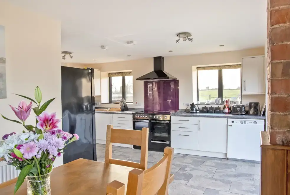 Kitchen/diner at Buttercups 5 Star Cottage with Indoor Pool, Sports Court & Toddler Play Area