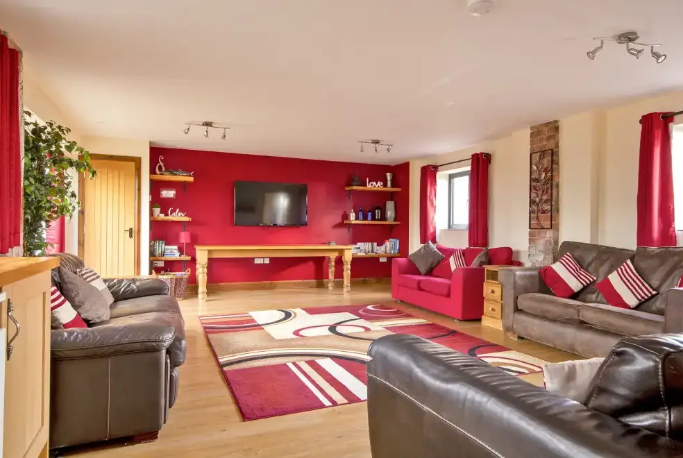 Lounge at Buttercups Haybarn 5 Star Cottage with Indoor Pool, Sports Court & Toddler Play Area