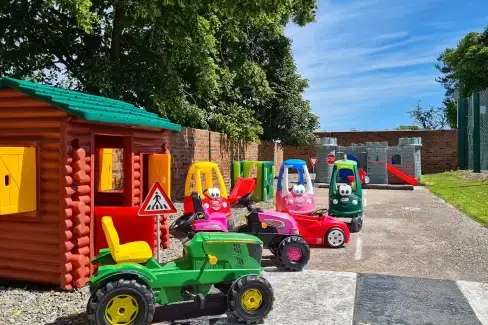 Children&rsquo;s play area at Buttercups Haybarn 5 Star Cottage with Indoor Pool, Sports Court & Toddler Play Area, Shropshire