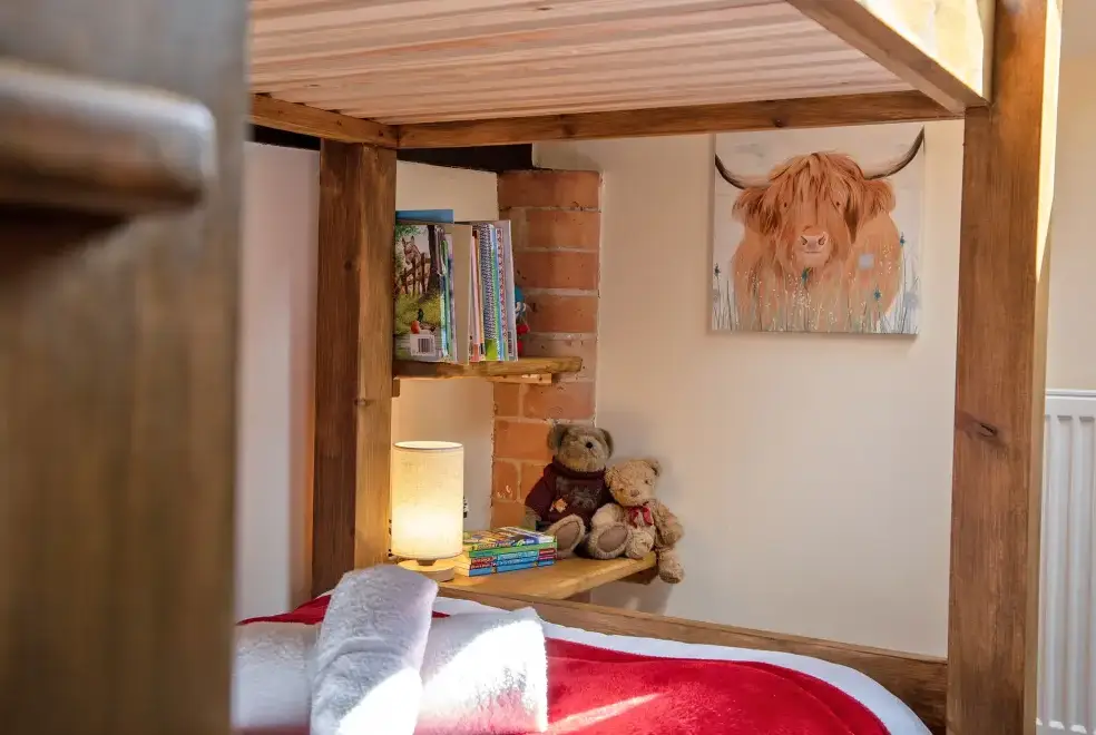 Bedroom at Buttercups & Hayloft Sleeps & Dines 16 with Pool, Sports Court & Play Area