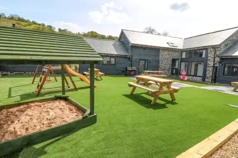 Children’s play area at Bwthyn Y Bugail (Shepherd's Cottage, Shropshire