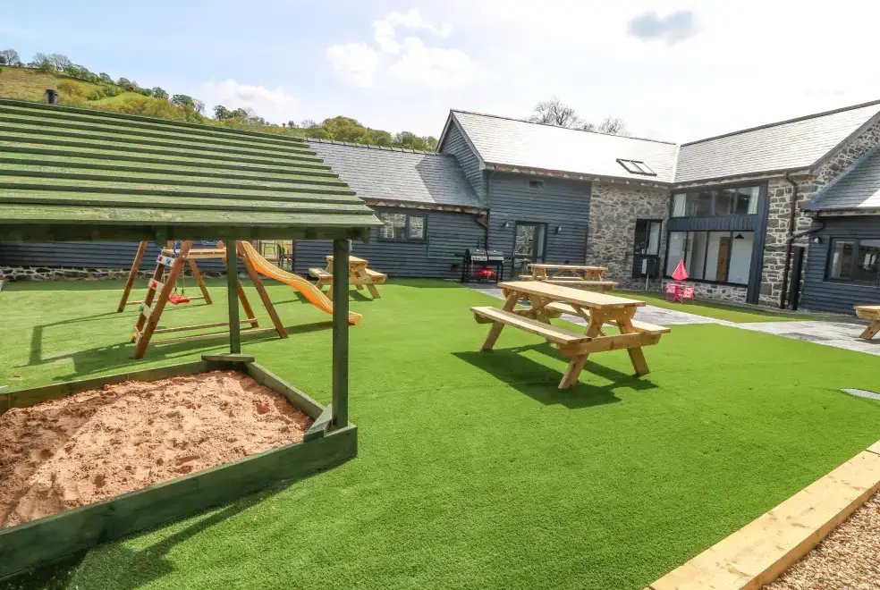 Children’s play area at Bwthyn Y Bugail (Shepherd's Cottage