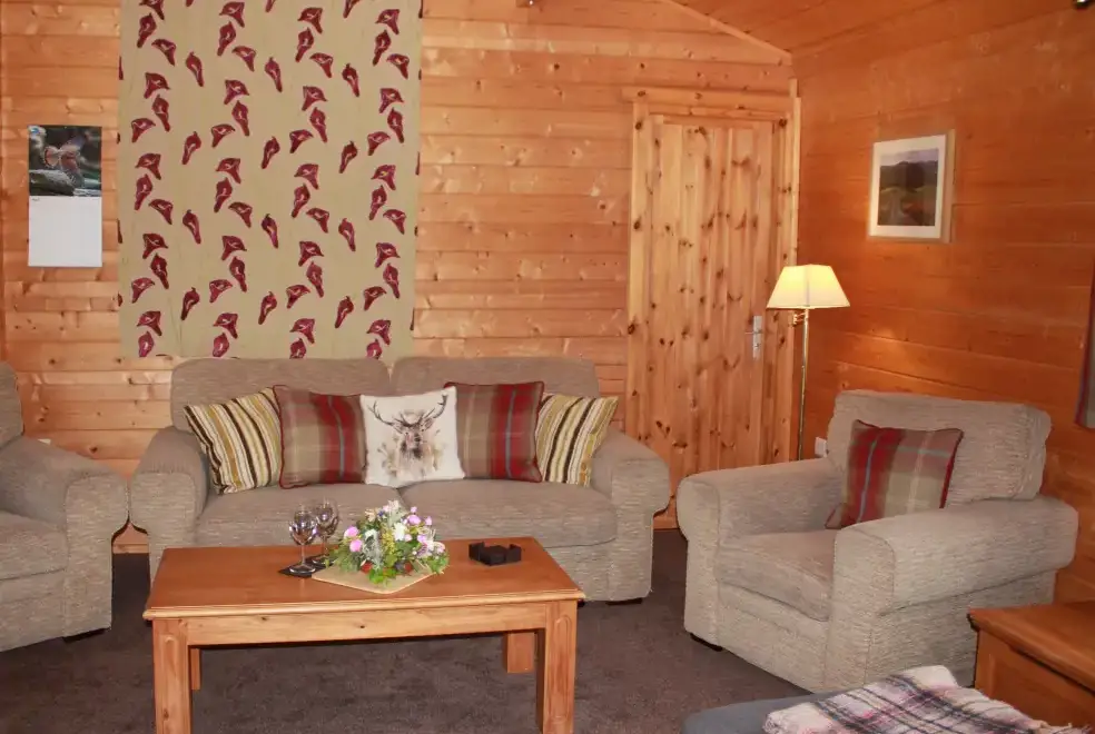 Lounge at Caban Iwrch with all weather Hot tub